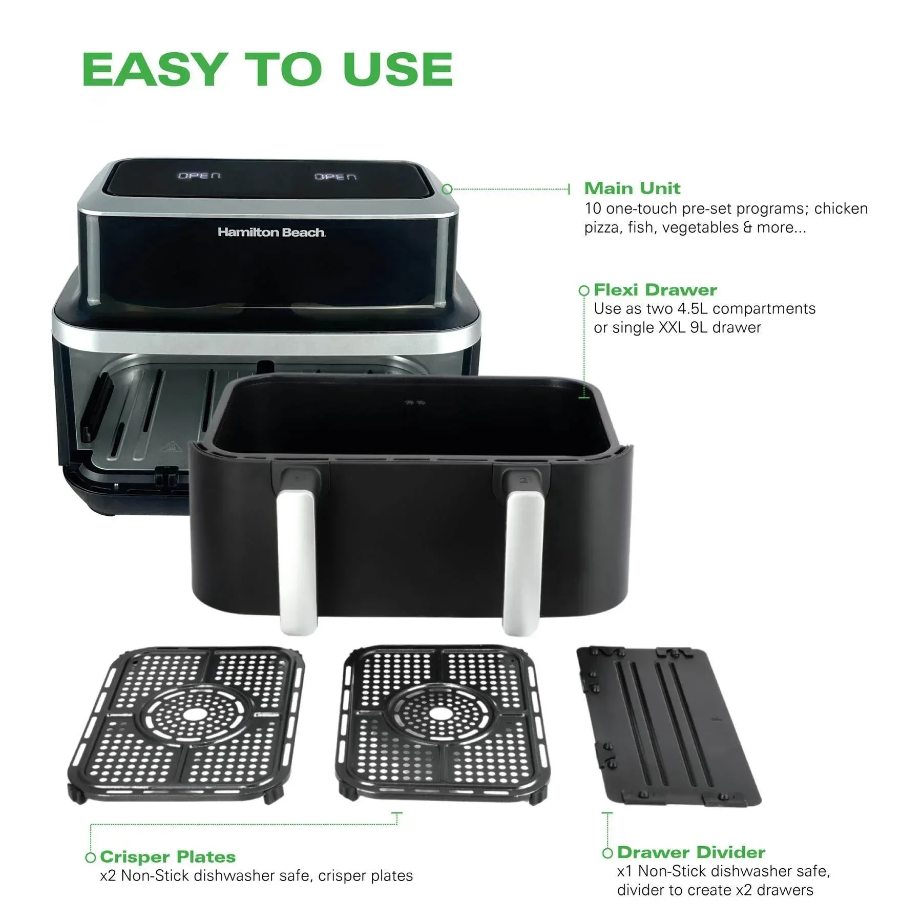 Hamilton Beach VisionCook 9L Dual Air Fryer - Image 6