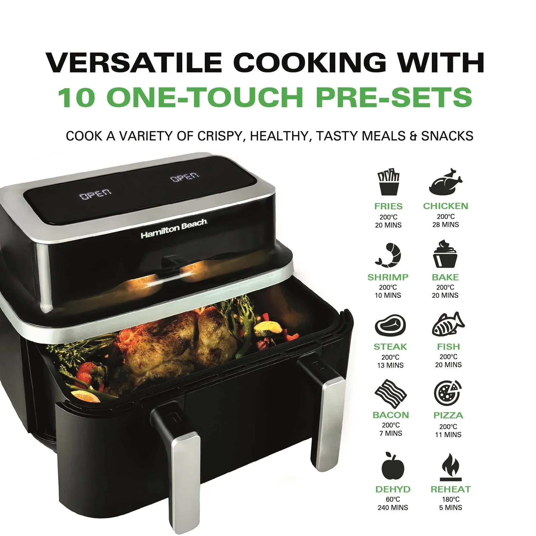 Hamilton Beach VisionCook 9L Dual Air Fryer - Image 8
