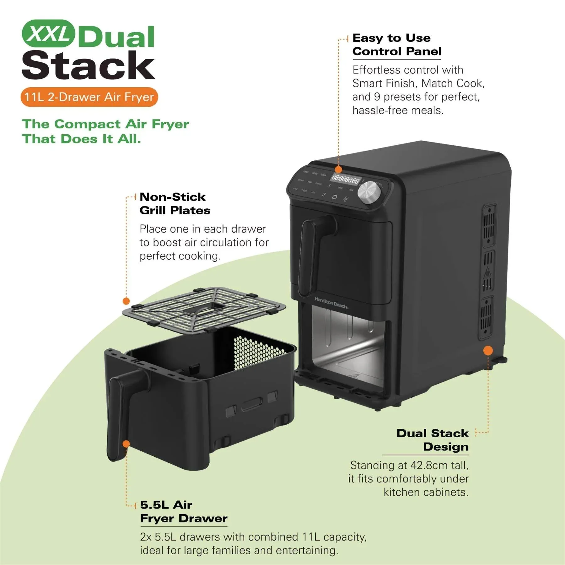 Hamilton Beach XXL Dual Stack 11L Air Fryer - Image 6